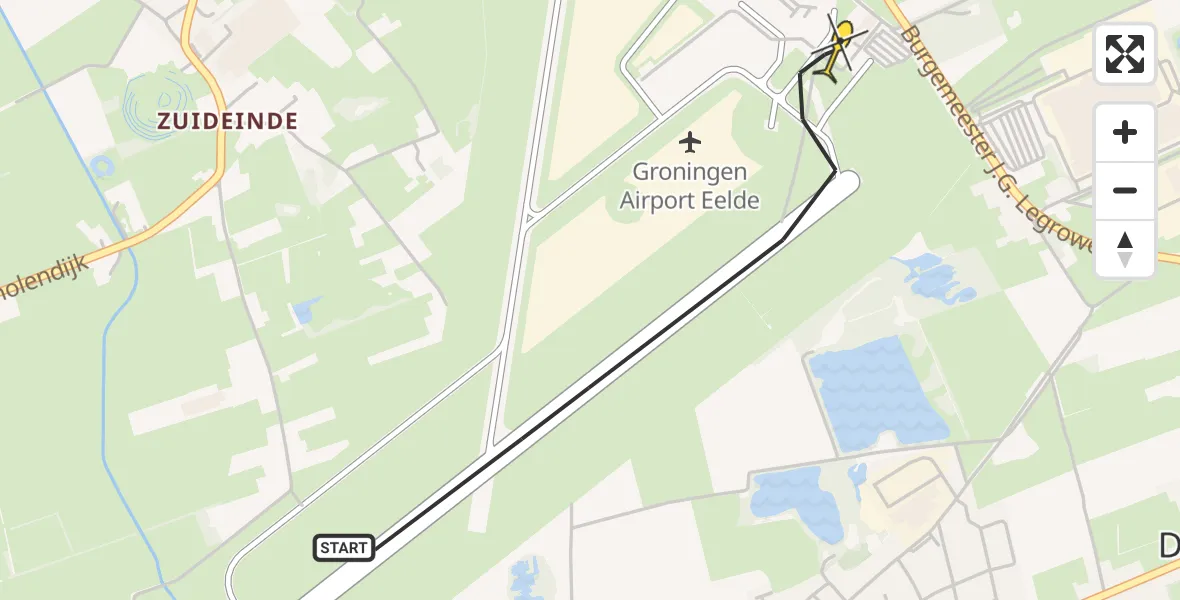 Routekaart van de vlucht: Lifeliner 4 naar Groningen Airport Eelde, Machlaan