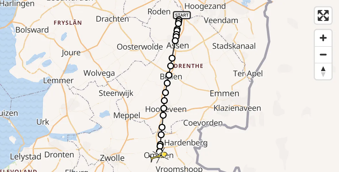 Routekaart van de vlucht: Lifeliner 4 naar Ommen, Voorbrug