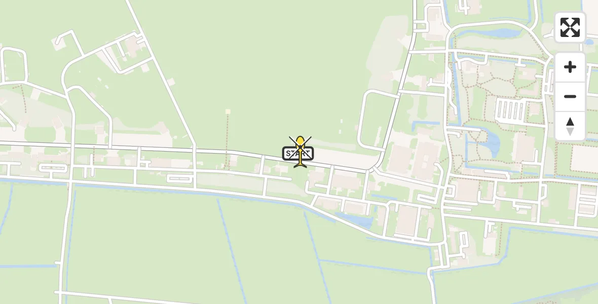 Routekaart van de vlucht: Ambulancehelikopter naar Vliegbasis Leeuwarden, Keegsdijkje