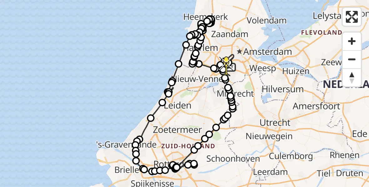 Routekaart van de vlucht: Politiehelikopter naar Schiphol, Thermiekstraat