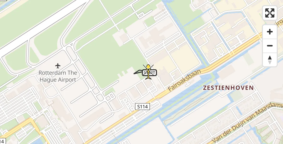 Routekaart van de vlucht: Lifeliner 2 naar Rotterdam The Hague Airport, Brandenburgbaan