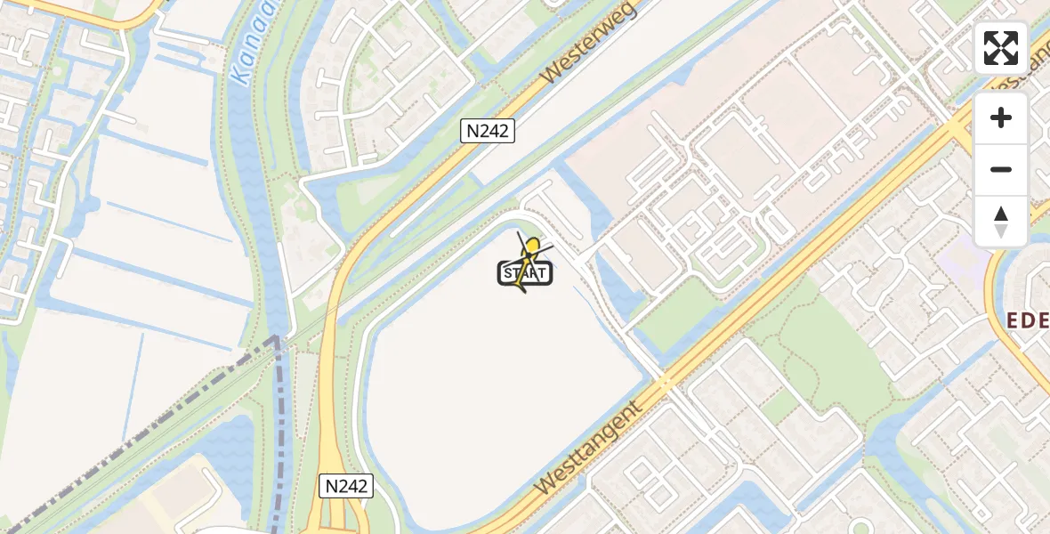 Routekaart van de vlucht: Lifeliner 1 naar Heerhugowaard, Abe Bonnemaweg