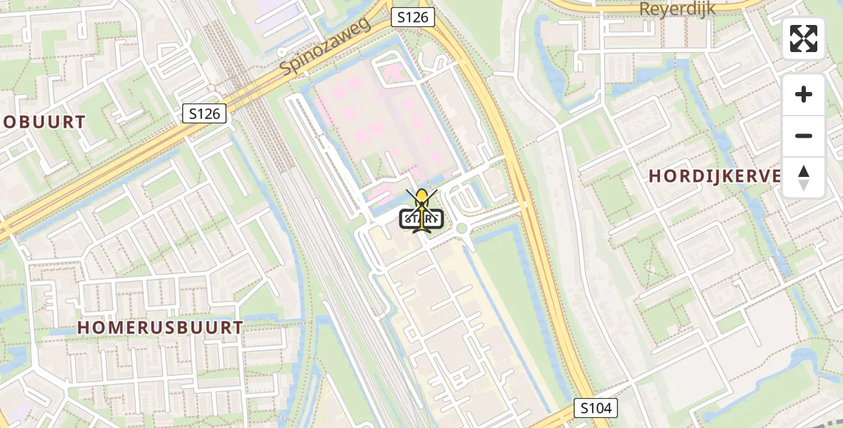 Routekaart van de vlucht: Lifeliner 2 naar Rotterdam, Stolwijkstraat