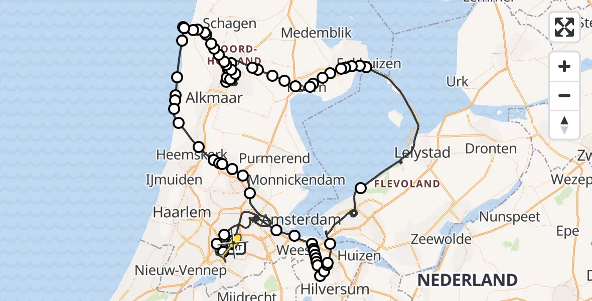 Routekaart van de vlucht: Politieheli naar Schiphol, Loevesteinse Randweg