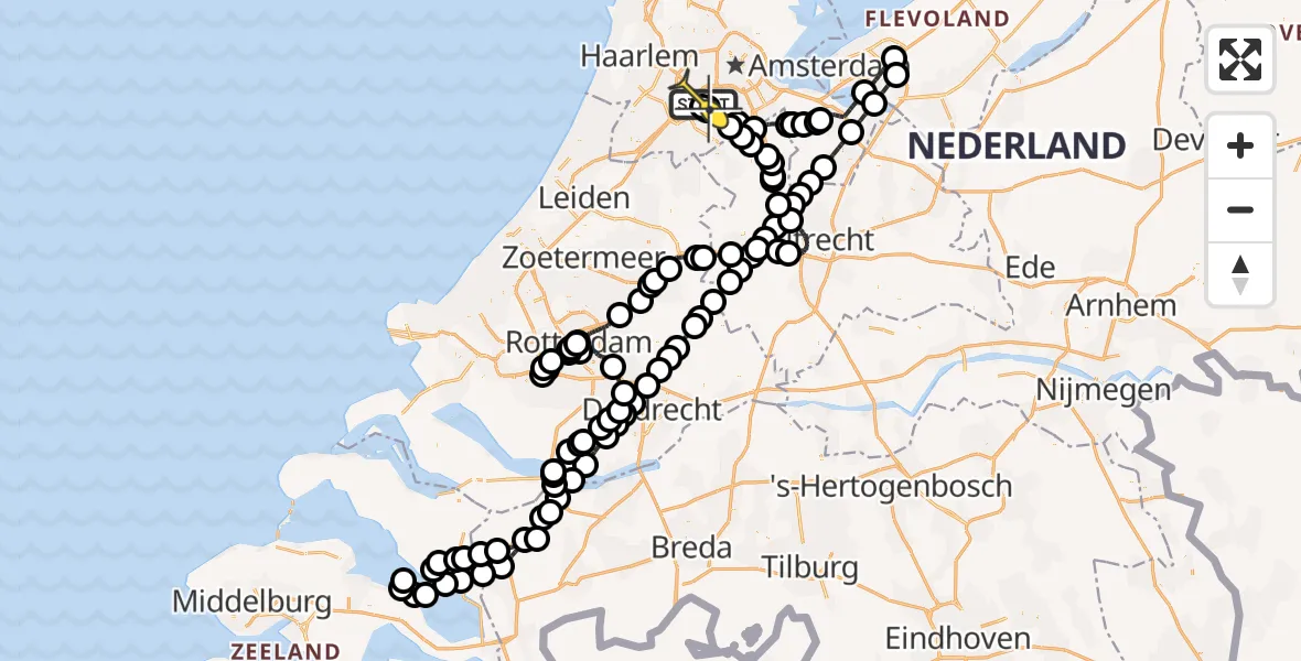 Routekaart van de vlucht: Politieheli naar Schiphol, Thermiekstraat