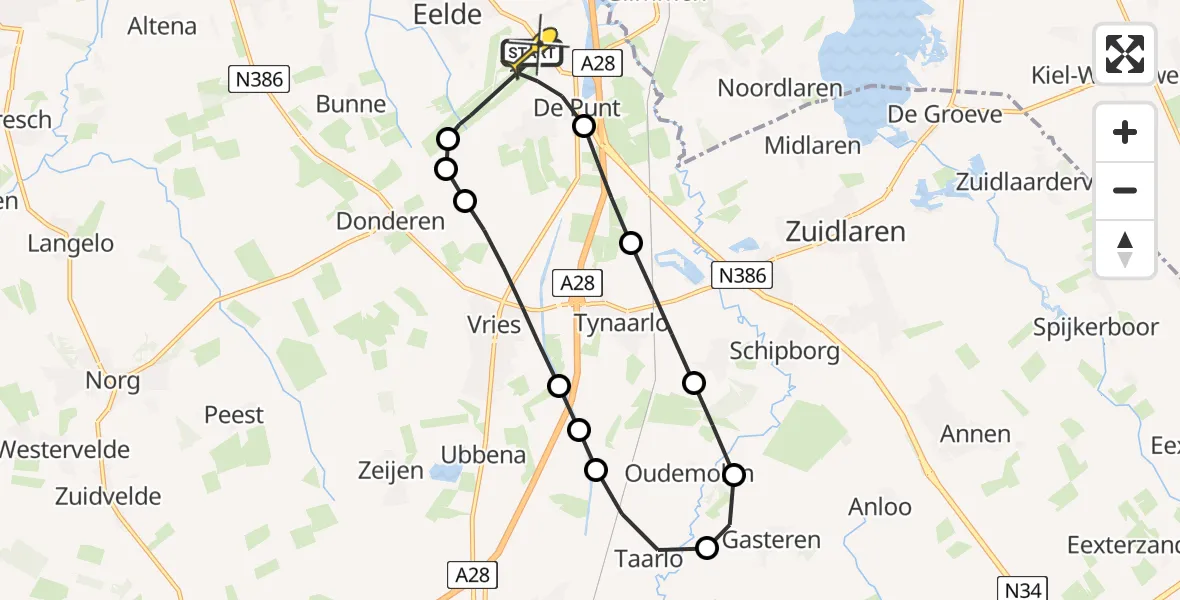Routekaart van de vlucht: Lifeliner 4 naar Groningen Airport Eelde, Machlaan