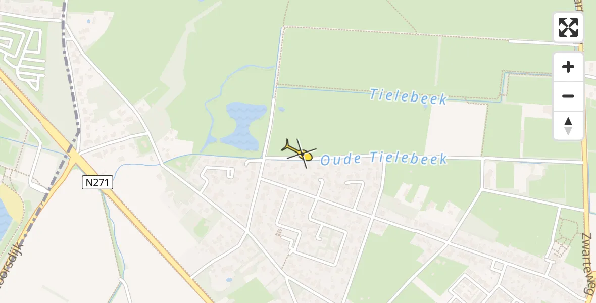 Routekaart van de vlucht: Lifeliner 3 naar Milsbeek