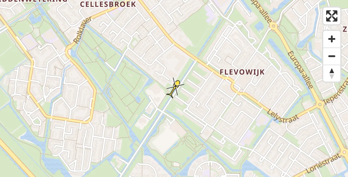 Routekaart van de vlucht: Lifeliner 1 naar Kampen