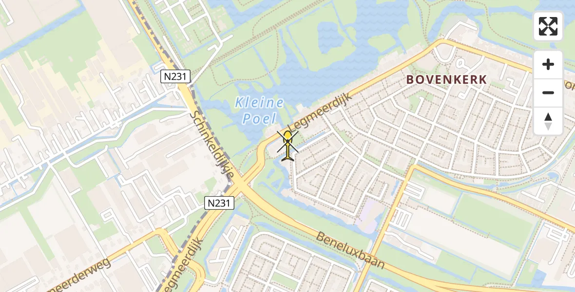 Routekaart van de vlucht: Lifeliner 1 naar Amstelveen