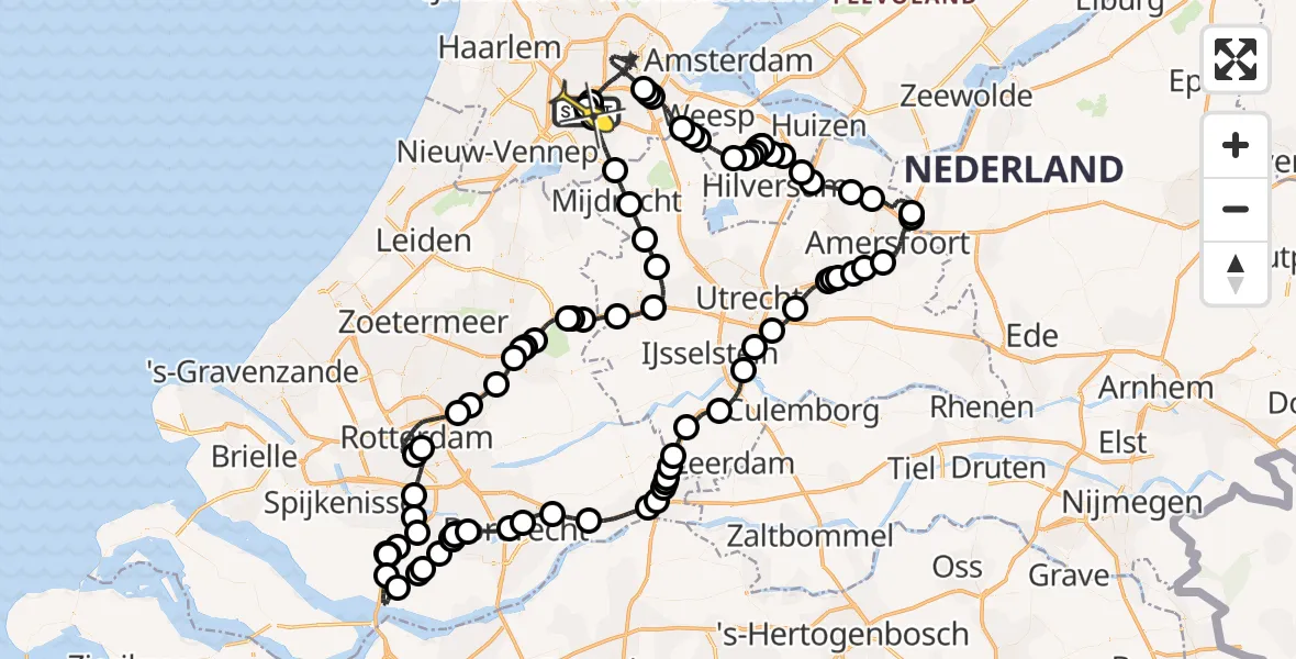 Routekaart van de vlucht: Politieheli naar Schiphol, Thermiekstraat