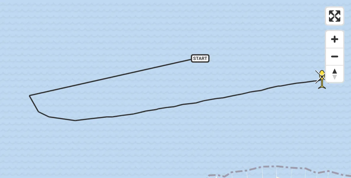 Routekaart van de vlucht: Kustwachthelikopter naar Vlissingen, Wielingen