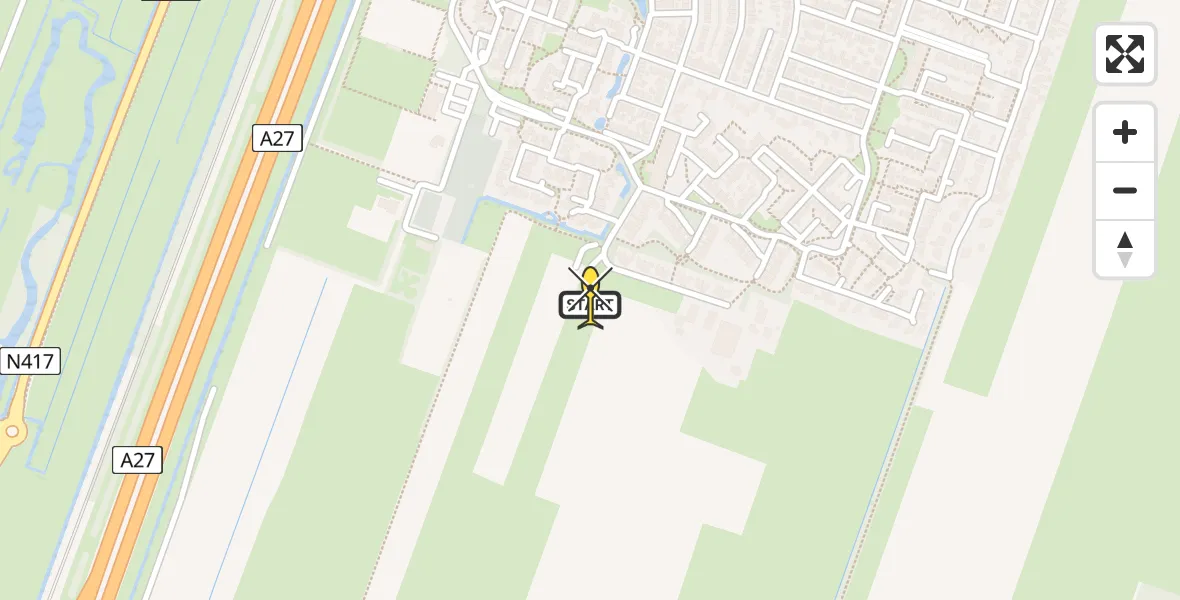 Routekaart van de vlucht: Lifeliner 1 naar Maartensdijk, Planetenlaan