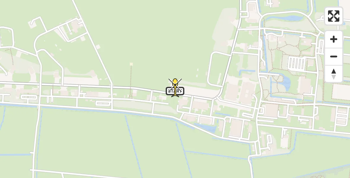 Routekaart van de vlucht: Ambulancehelikopter naar Vliegbasis Leeuwarden, Keegsdijkje