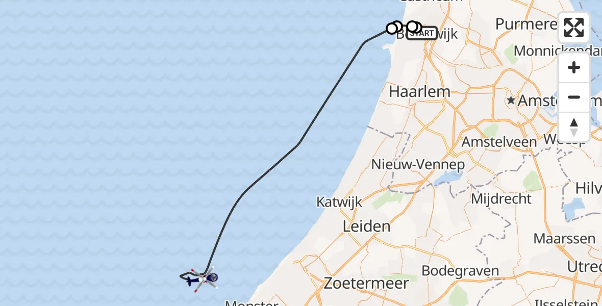 Vluchtroute Politiehelikopter Beverwijk - , 28 december 2025, 14:52
