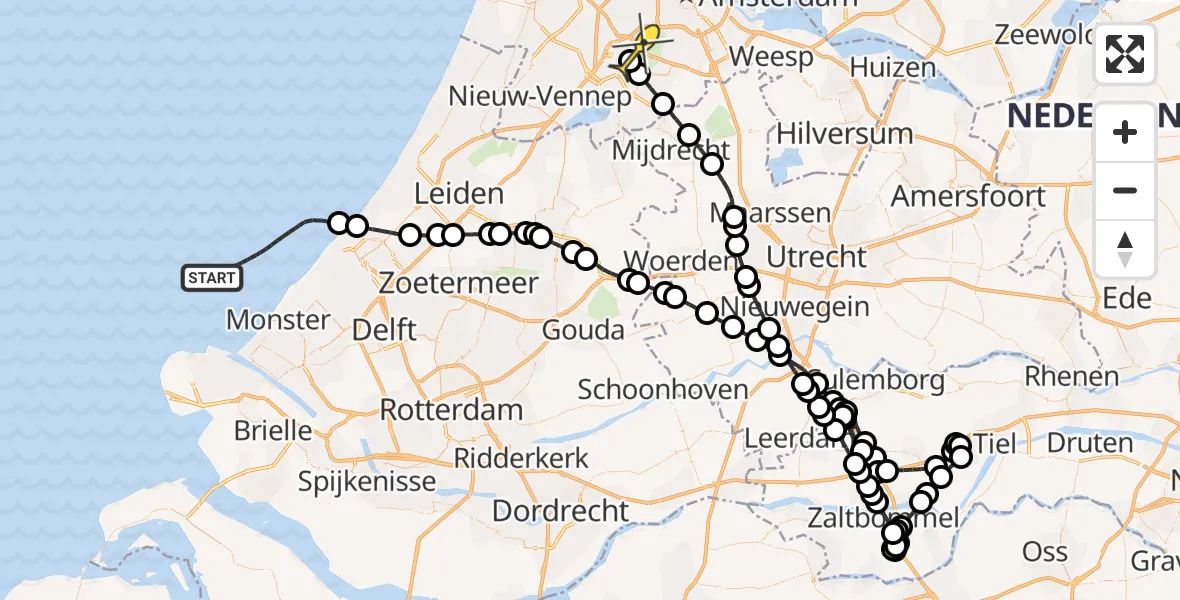 Routekaart van de vlucht: Politiehelikopter naar Schiphol, Thermiekstraat