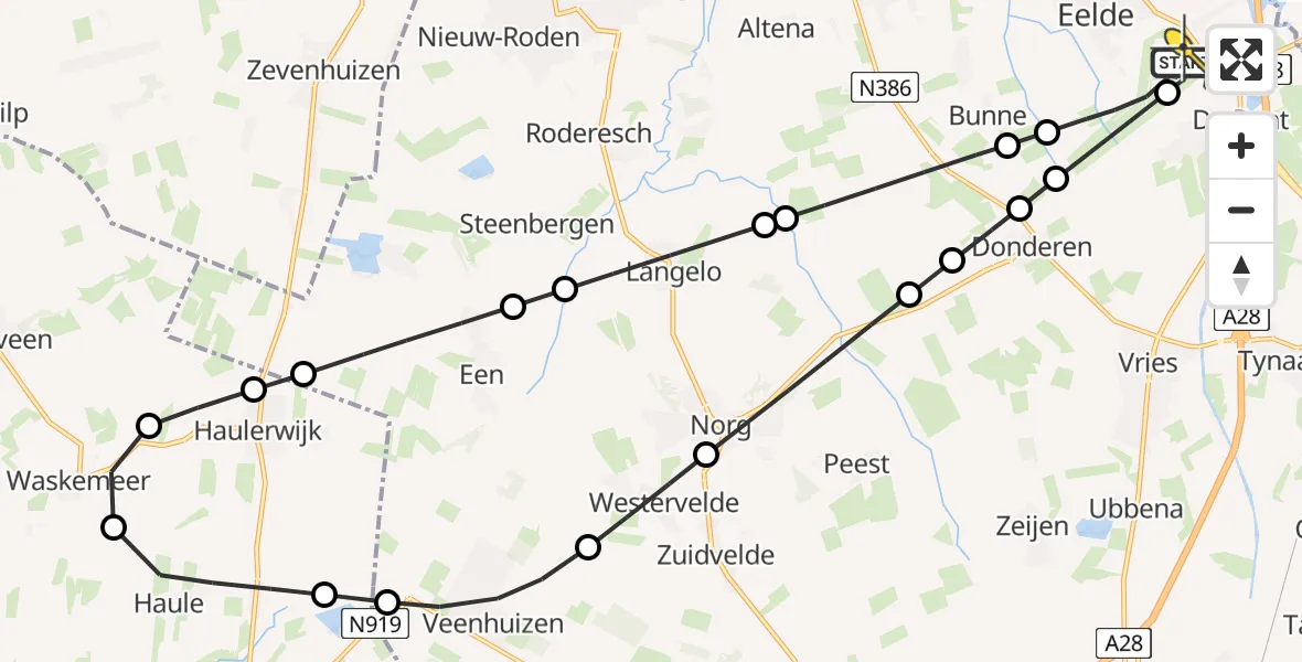 Routekaart van de vlucht: Lifeliner 4 naar Groningen Airport Eelde, Machlaan