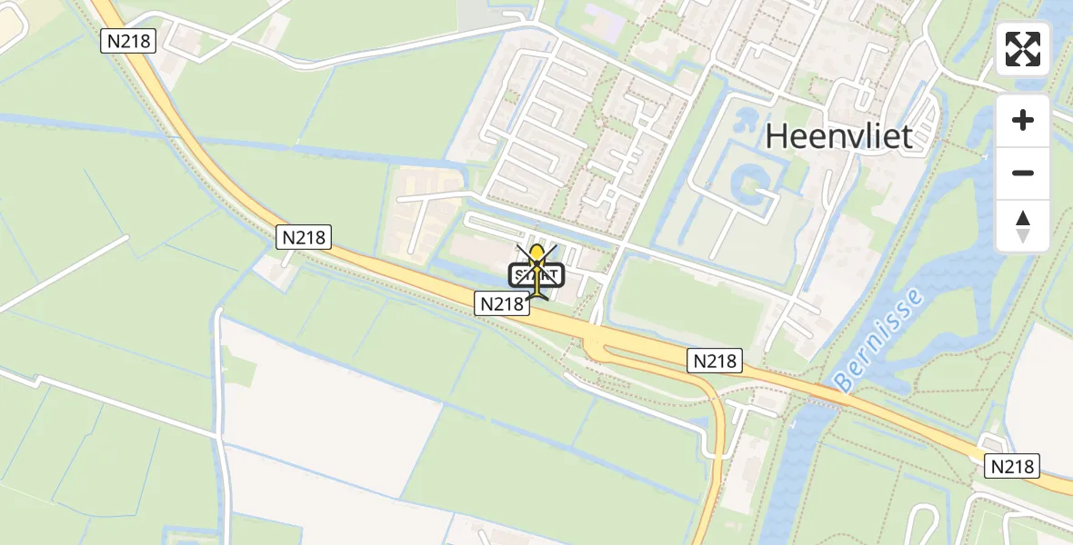 Routekaart van de vlucht: Lifeliner 2 naar Heenvliet, Nico de Regtplein