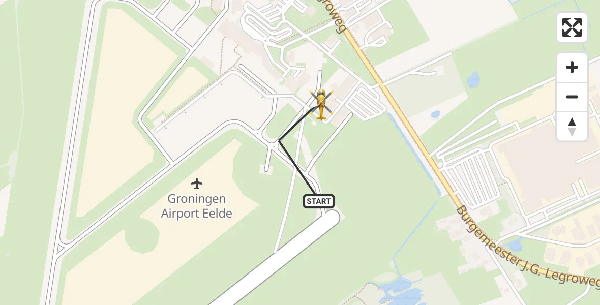 Routekaart van de vlucht: Lifeliner 4 naar Groningen Airport Eelde, Machlaan