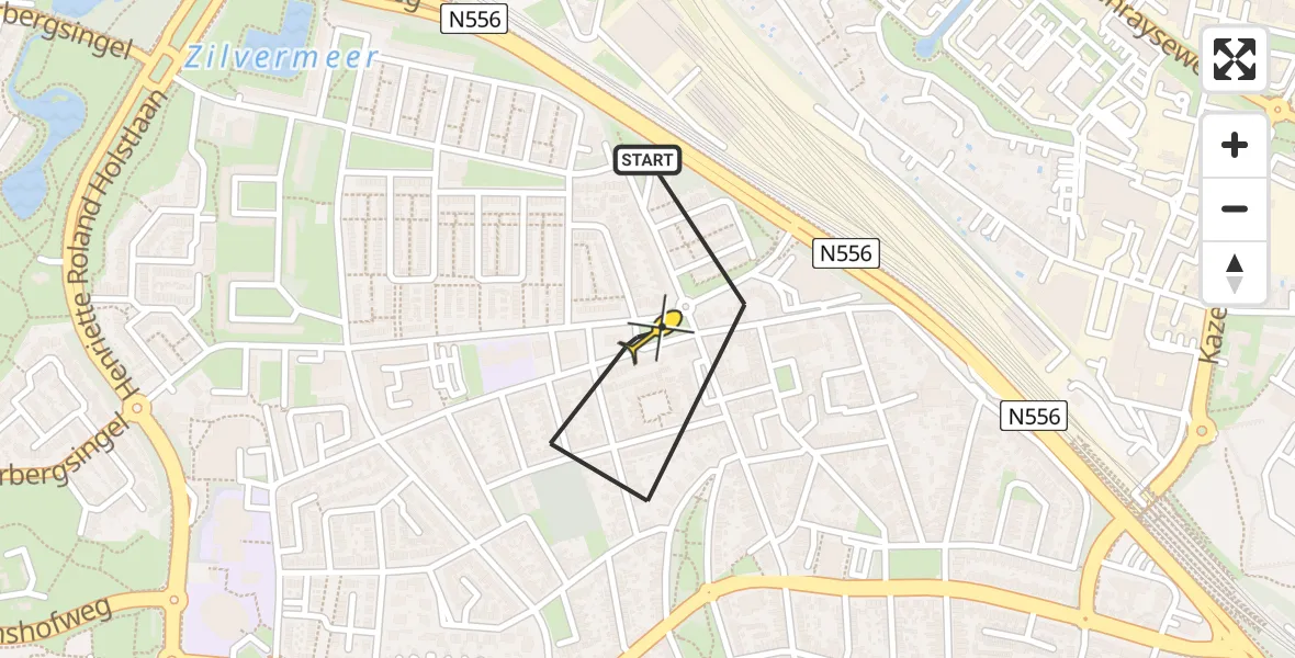 Routekaart van de vlucht: Lifeliner 3 naar Venlo, Drie Decembersingel