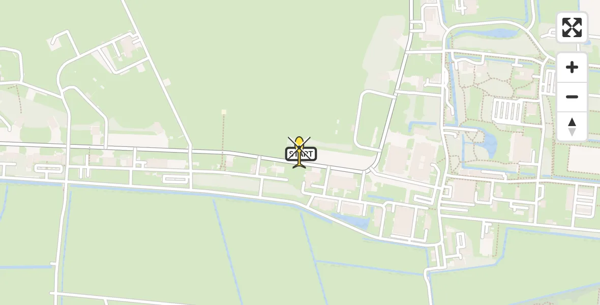 Routekaart van de vlucht: Ambulanceheli naar Vliegbasis Leeuwarden, Keegsdijkje