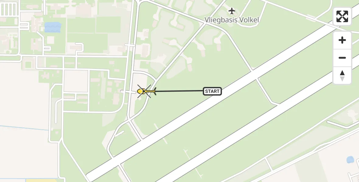 Routekaart van de vlucht: Lifeliner 3 naar Vliegbasis Volkel, Zeelandsedijk