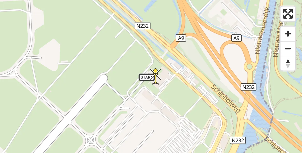 Routekaart van de vlucht: Politieheli naar Schiphol, Walaardt Sacréstraat