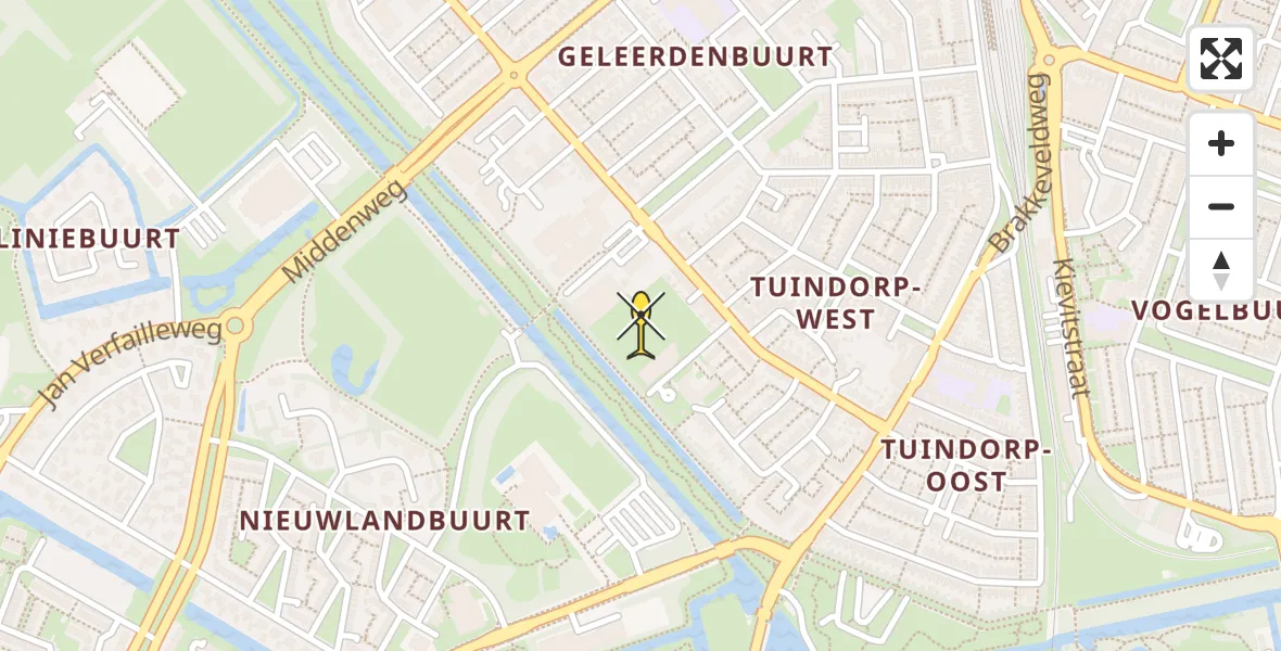 Routekaart van de vlucht: Ambulanceheli naar Den Helder