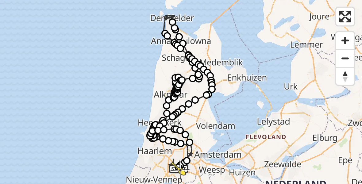 Routekaart van de vlucht: Politieheli naar Schiphol, Thermiekstraat