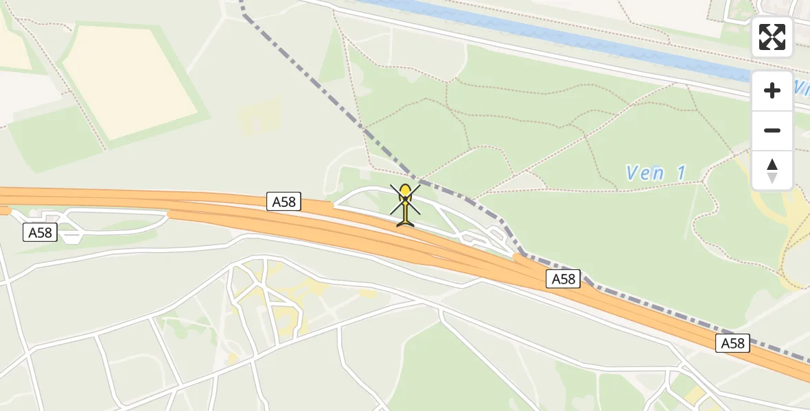 Routekaart van de vlucht: Lifeliner 1 naar Oirschot