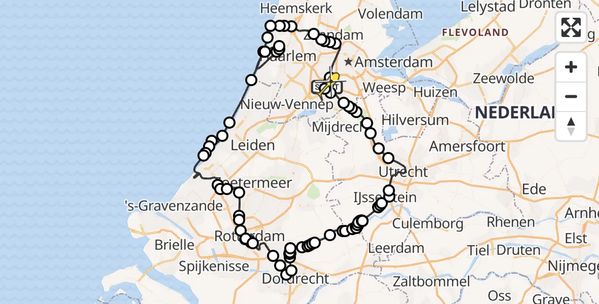 Routekaart van de vlucht: Politiehelikopter naar Schiphol, Thermiekstraat