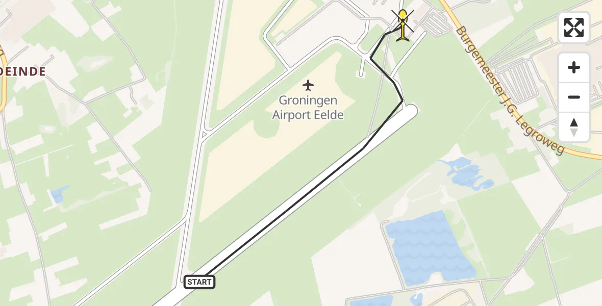 Routekaart van de vlucht: Lifeliner 4 naar Groningen Airport Eelde, Machlaan