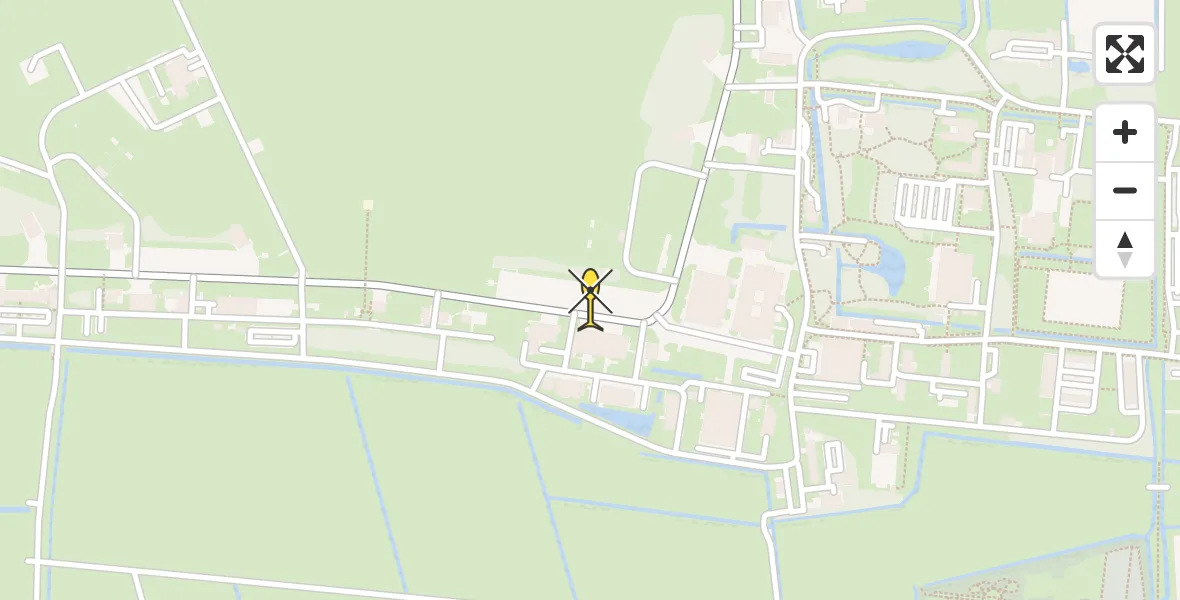 Routekaart van de vlucht: Ambulancehelikopter naar Vliegbasis Leeuwarden