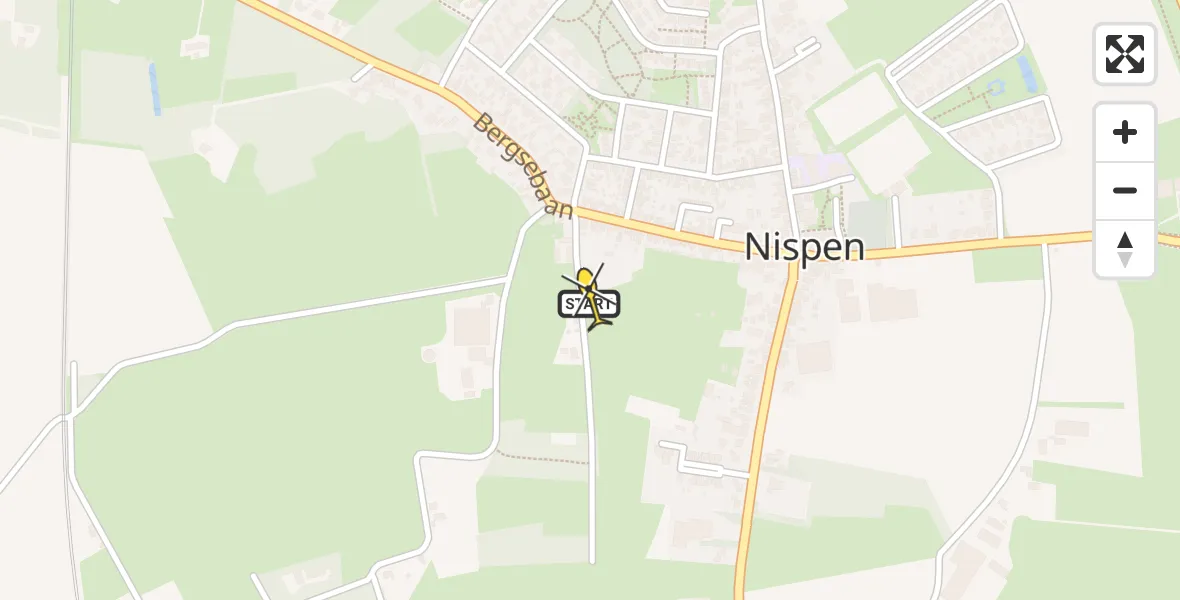 Routekaart van de vlucht: Lifeliner 2 naar Nispen, Klokbergsestraat