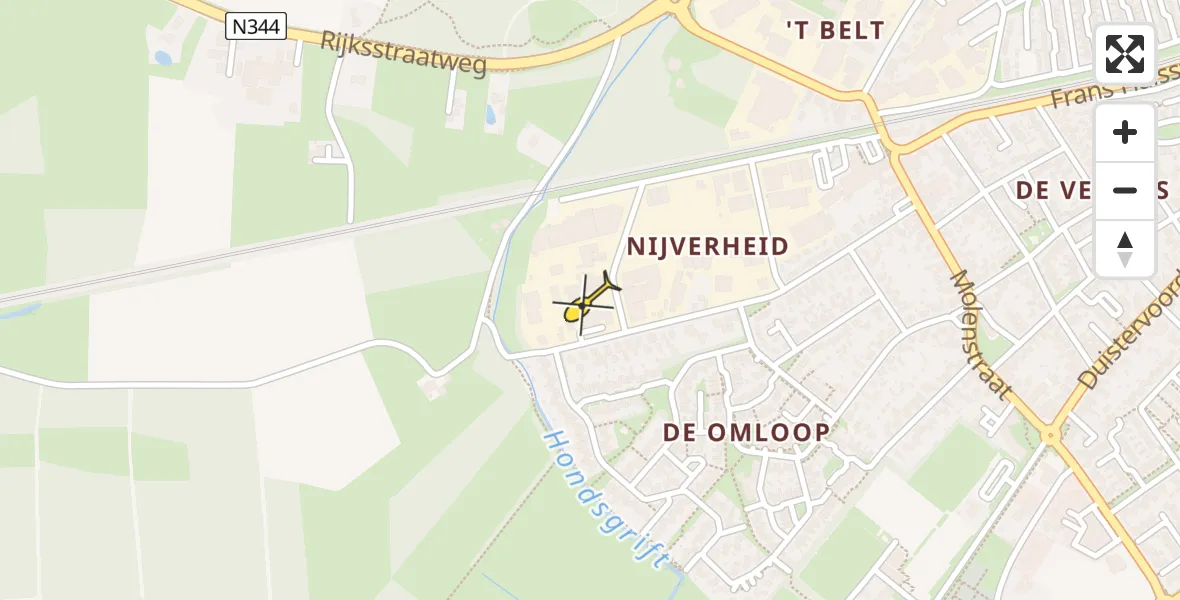 Routekaart van de vlucht: Lifeliner 3 naar Twello