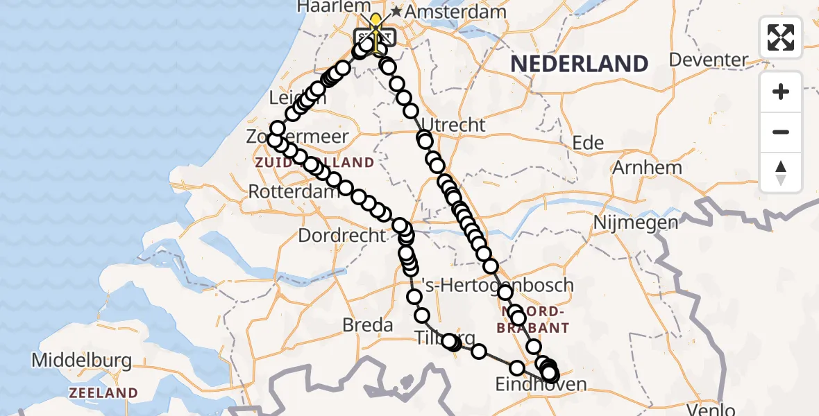 Routekaart van de vlucht: Politiehelikopter naar Schiphol, Thermiekstraat