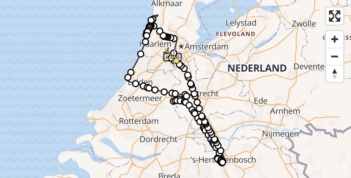 Routekaart van de vlucht: Politiehelikopter naar Schiphol, Thermiekstraat
