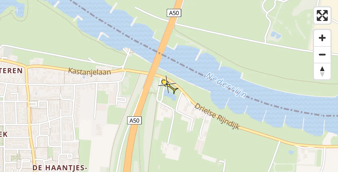 Routekaart van de vlucht: Lifeliner 3 naar Heteren