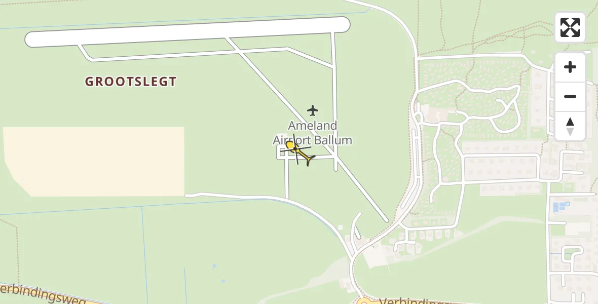 Routekaart van de vlucht: Ambulanceheli naar Ameland Airport Ballum