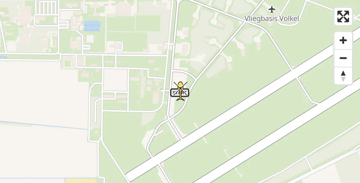 Routekaart van de vlucht: Lifeliner 3 naar Vliegbasis Volkel, Zeelandsedijk