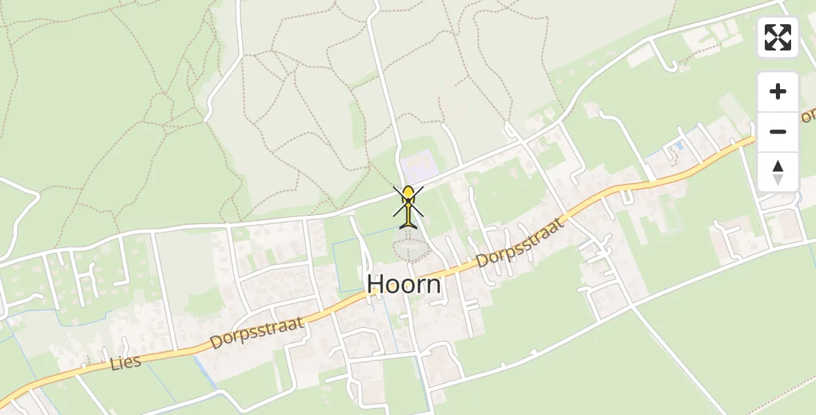 Routekaart van de vlucht: Ambulanceheli naar Hoorn
