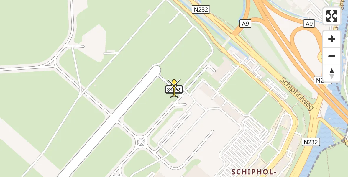 Routekaart van de vlucht: Politieheli naar Schiphol, Thermiekstraat