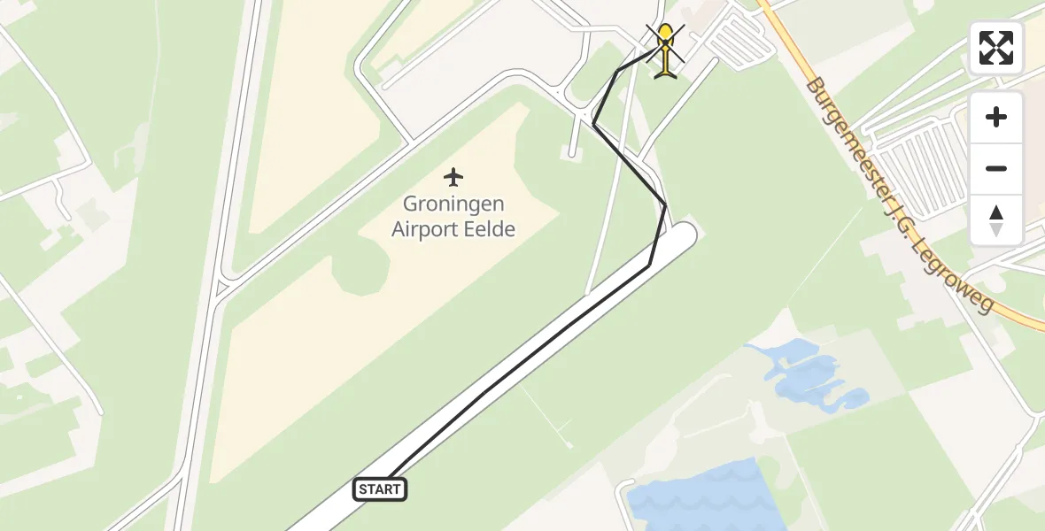 Routekaart van de vlucht: Lifeliner 4 naar Groningen Airport Eelde, Machlaan