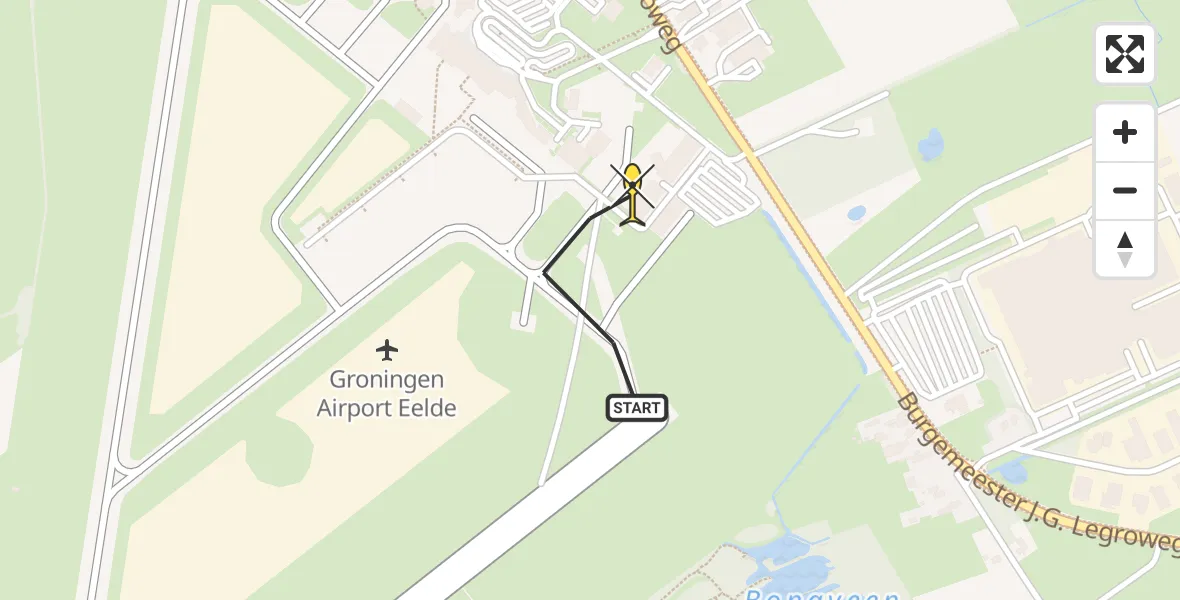 Routekaart van de vlucht: Lifeliner 4 naar Groningen Airport Eelde, Machlaan