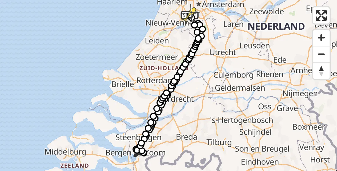 Routekaart van de vlucht: Politiehelikopter naar Schiphol, Thermiekstraat