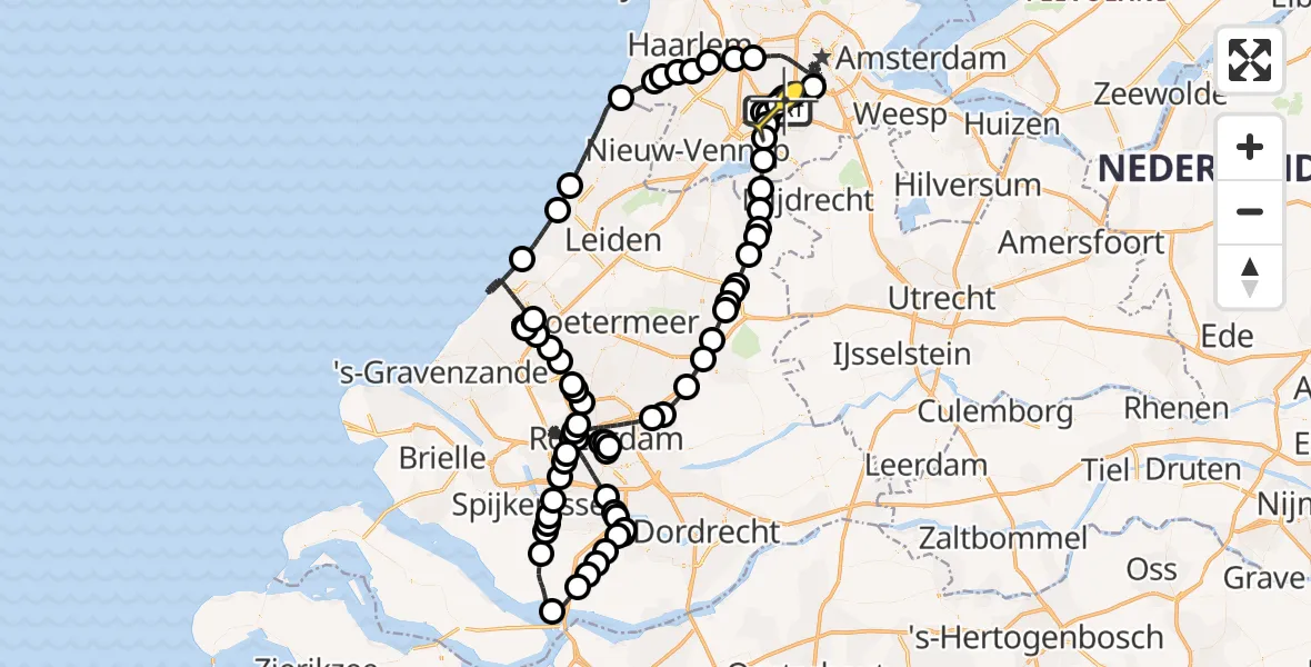 Routekaart van de vlucht: Politieheli naar Schiphol, Thermiekstraat