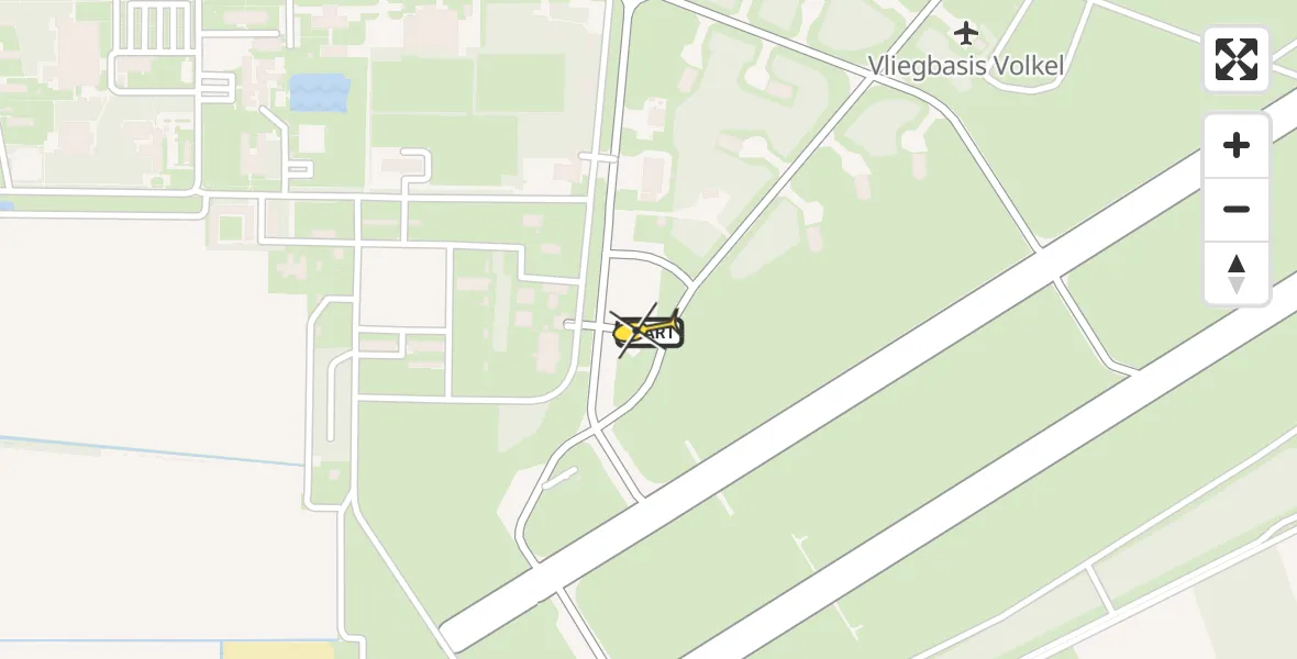 Routekaart van de vlucht: Lifeliner 3 naar Vliegbasis Volkel, Zeelandsedijk