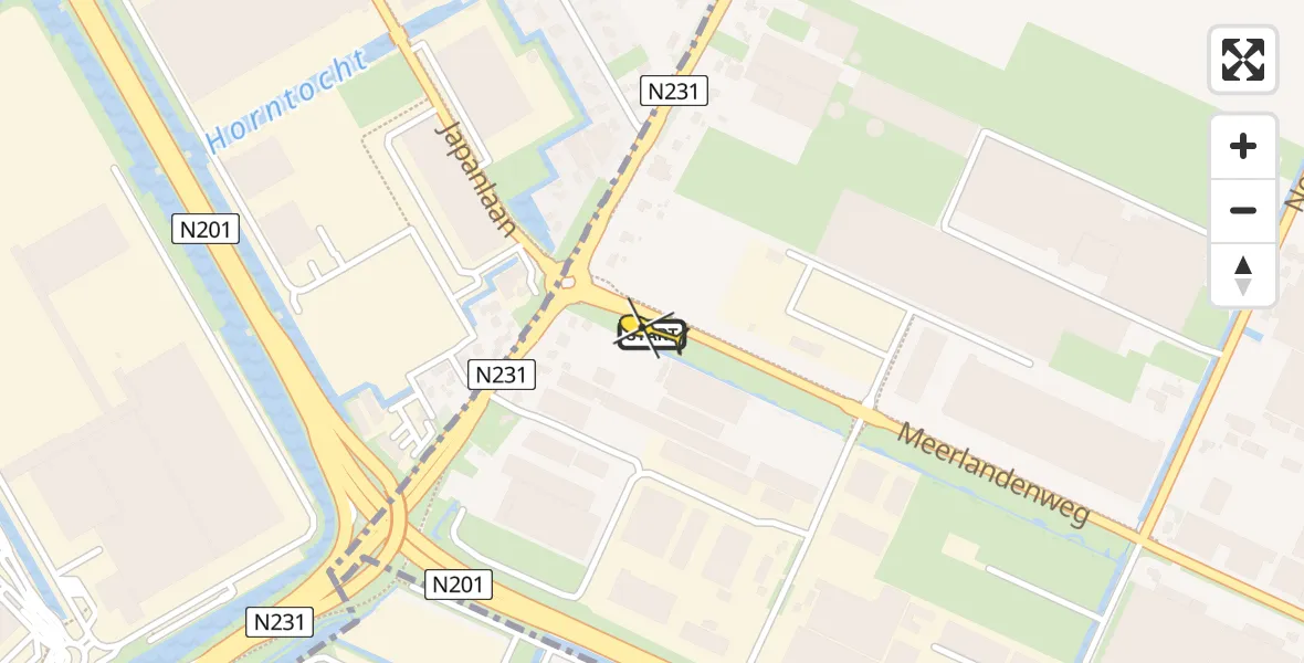 Vluchtroute Traumahelikopter van Amstelveen naar Amstelveen