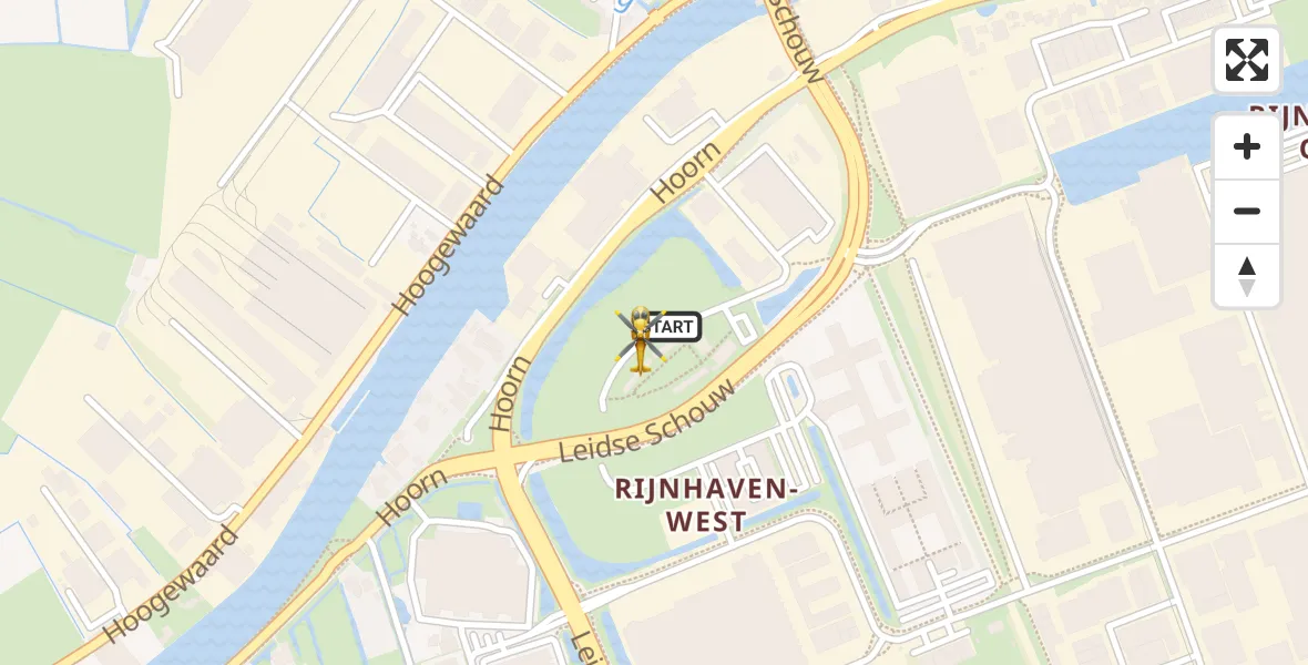 Routekaart van de vlucht: Lifeliner 1 naar Alphen aan den Rijn, Maatschapslaan