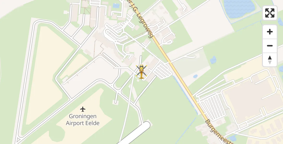 Vluchtroute Traumahelikopter Groningen Airport Eelde - Groningen Airport Eelde, 01 januari 2026, 03:02