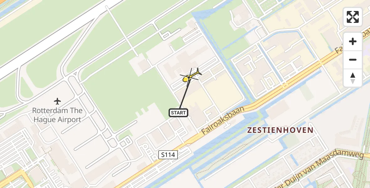 Routekaart van de vlucht: Lifeliner 2 naar Rotterdam The Hague Airport, Portelabaan